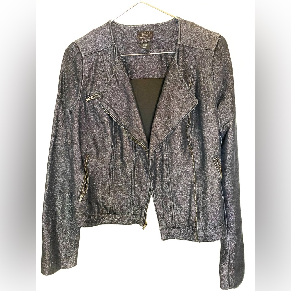 Guess Jackets & Coats | Guess Blue Shimmer Jacket | In Color: Blue|